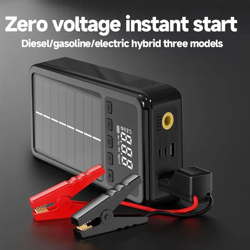 Skylla S4 12V 10000mAh 140psi Portable Multifunctional Solar Tire Inflator & Jump Starter