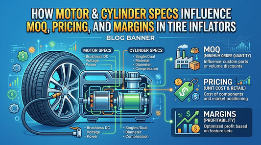 How Motor &amp; Cylinder Specs Influence MOQ, Pricing, and Margins in Tire Inflators