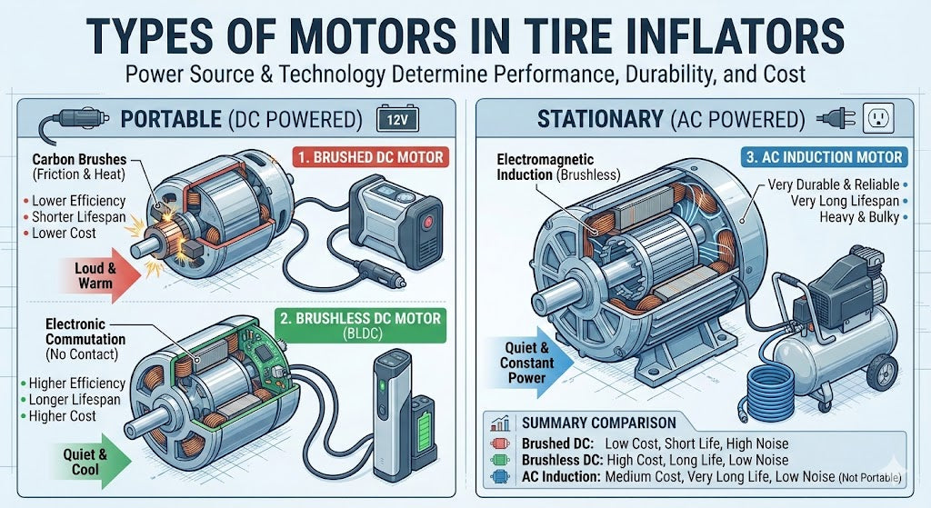 Types of Motors in Tire Inflators