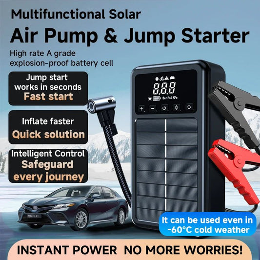 Skylla S4 12V 10000mAh 140psi Portable Multifunctional Solar Tire Inflator & Jump Starter