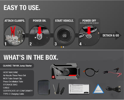 Skylla K16 12V 8000mAh 150psi Portable Jump Starter Cordless Tire Inflator